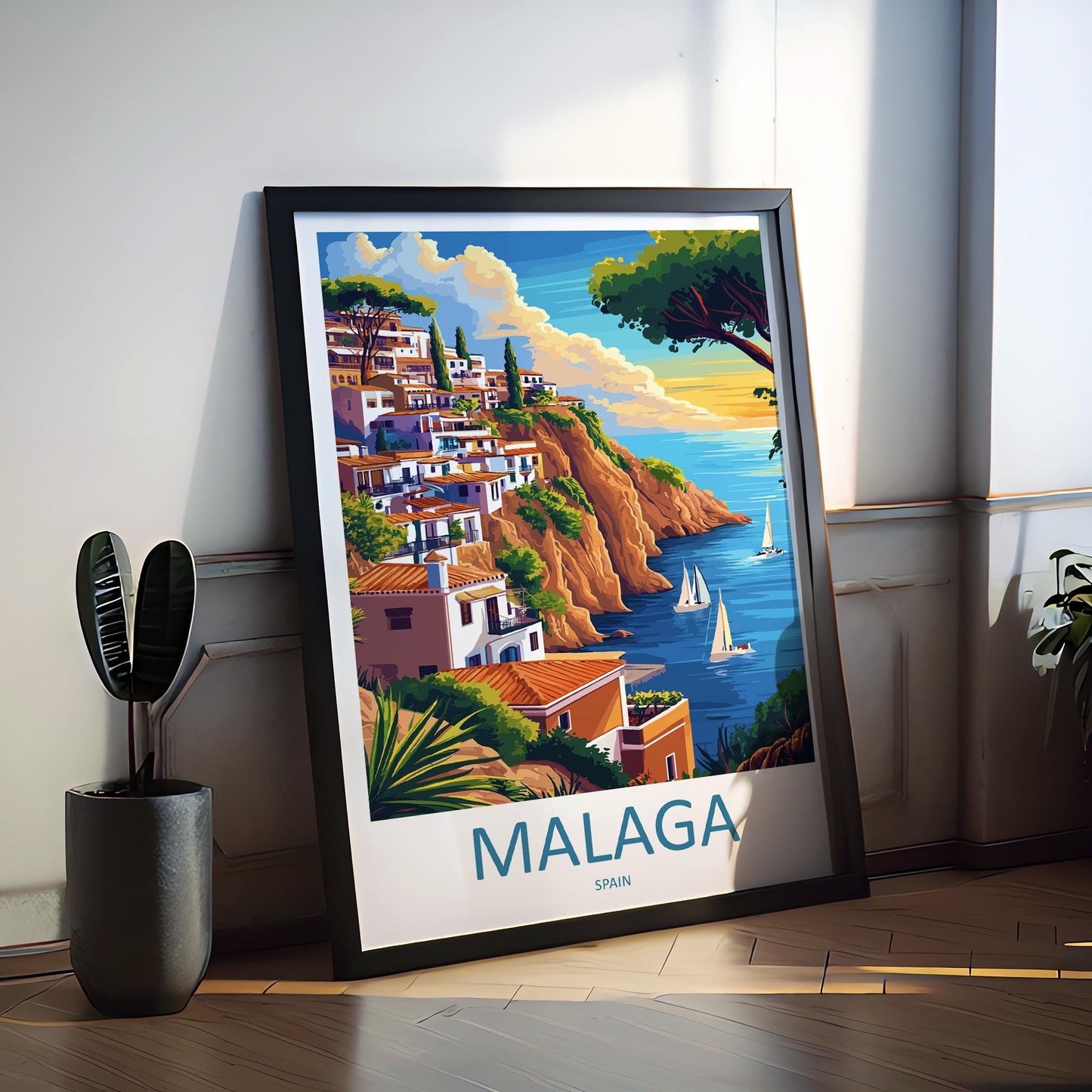 Malaga Travel Print Wall Art Malaga Wall Hanging Home Décor Malaga Gift Art Lovers Spain Art Lover Gift Malaga Wall Décor Malaga Spain Decor