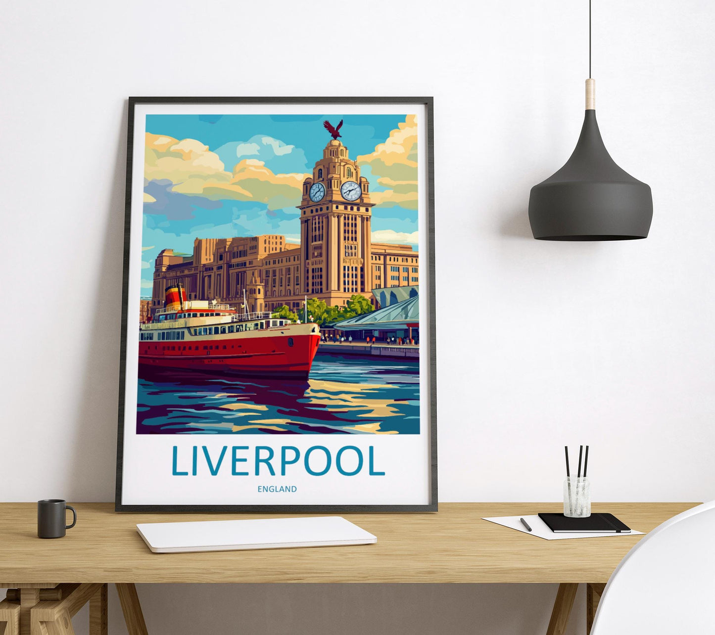Liverpool Travel Print Wall Art Liverpool Wall Hanging Home Décor Liverpool Gift Art Lovers England Art Lover Gift Liverpool Travel Art Gift