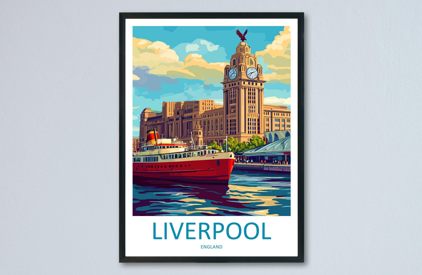Liverpool Travel Print Wall Art Liverpool Wall Hanging Home Décor Liverpool Gift Art Lovers England Art Lover Gift Liverpool Travel Art Gift