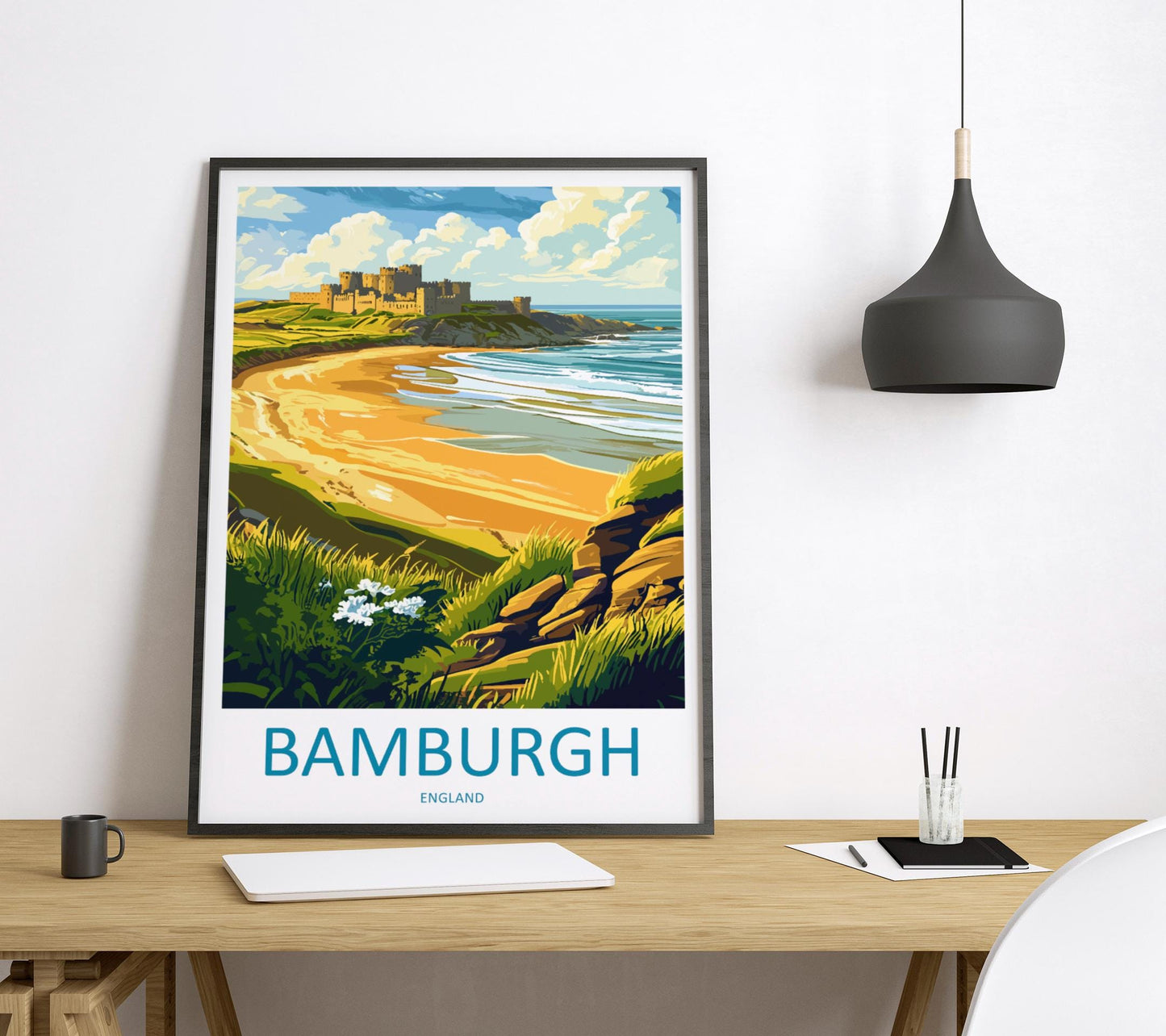 Bamburgh Castle Travel Print Wall Art Bamburgh Castle Wall Hanging Home Décor Bamburgh Castle Gift Art Lovers England Art Lover Gift