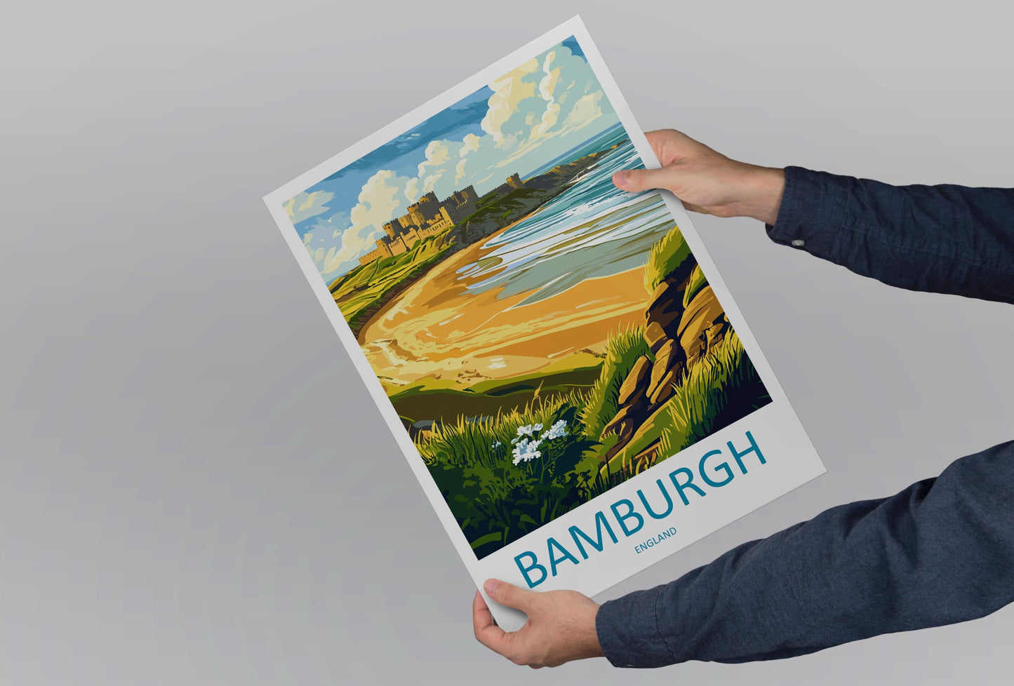 Bamburgh Castle Travel Print Wall Art Bamburgh Castle Wall Hanging Home Décor Bamburgh Castle Gift Art Lovers England Art Lover Gift