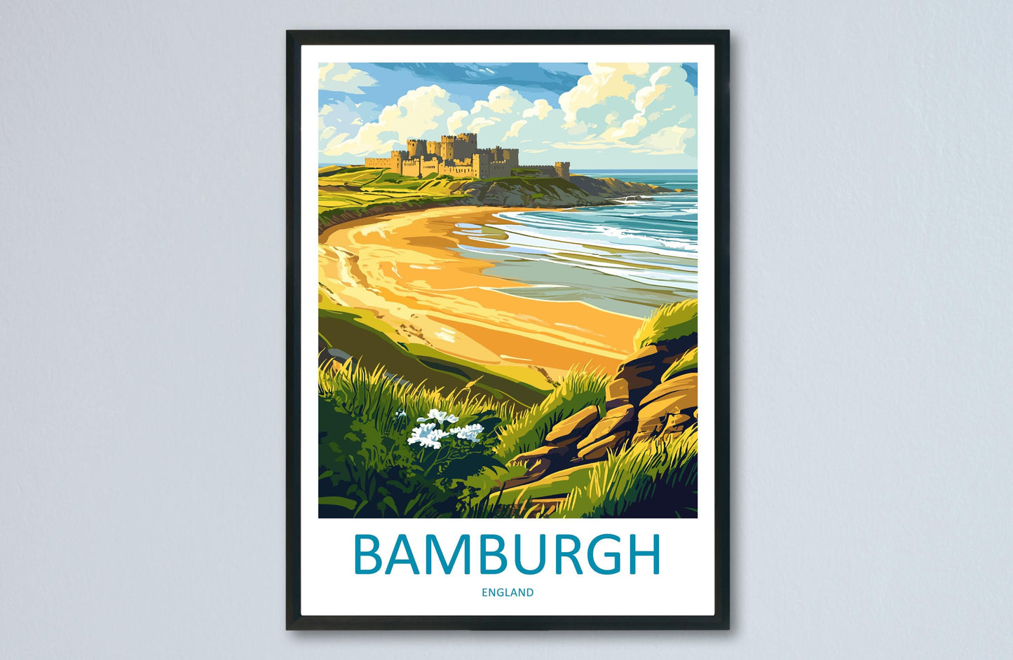 Bamburgh Castle Travel Print Wall Art Bamburgh Castle Wall Hanging Home Décor Bamburgh Castle Gift Art Lovers England Art Lover Gift