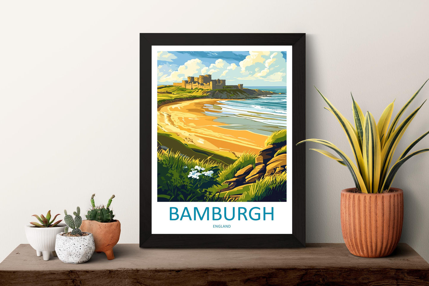 Bamburgh Castle Travel Print Wall Art Bamburgh Castle Wall Hanging Home Décor Bamburgh Castle Gift Art Lovers England Art Lover Gift
