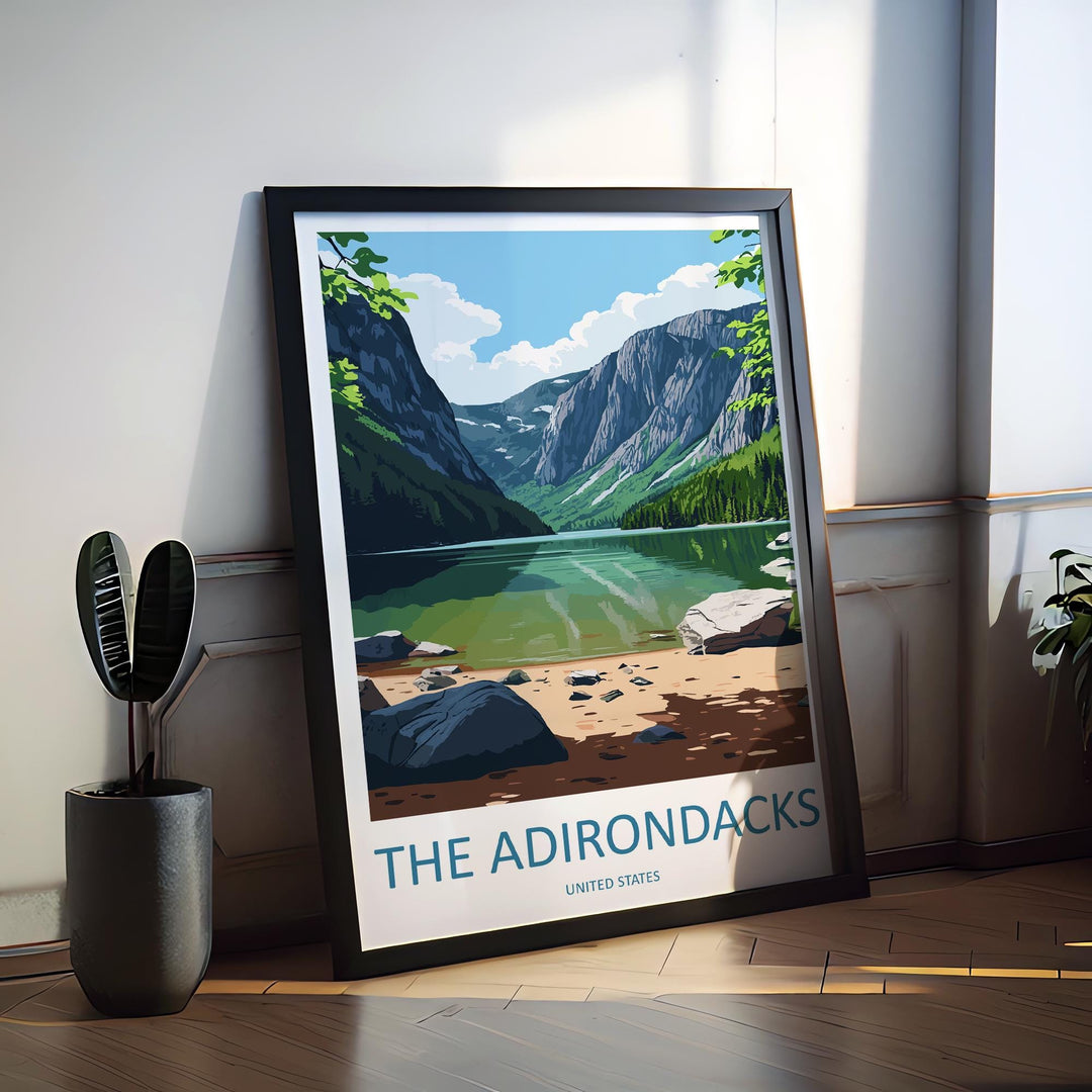 The Adirondacks Travel Print Wall Art The Adirondacks Wall Hanging Home Décor The Adirondacks Gift Art Lovers New York State Art Gift