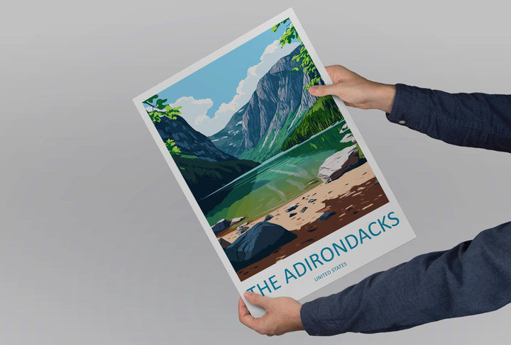 The Adirondacks Travel Print Wall Art The Adirondacks Wall Hanging Home Décor The Adirondacks Gift Art Lovers New York State Art Gift