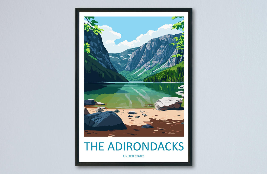The Adirondacks Travel Print Wall Art The Adirondacks Wall Hanging Home Décor The Adirondacks Gift Art Lovers New York State Art Gift
