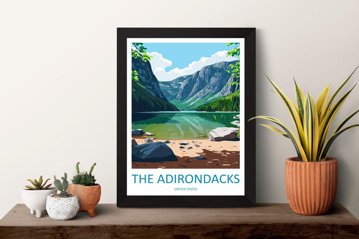 The Adirondacks Travel Print Wall Art The Adirondacks Wall Hanging Home Décor The Adirondacks Gift Art Lovers New York State Art Gift