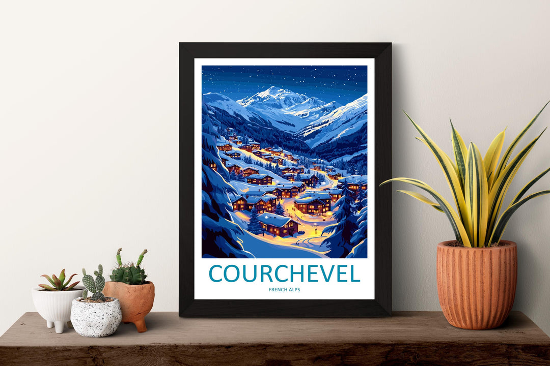 Courchevel Travel Print Wall Art Courchevel Wall Hanging Home Décor Courchevel Gift Art Lovers Ski Art Lover Gift Courchevel Print Skiing