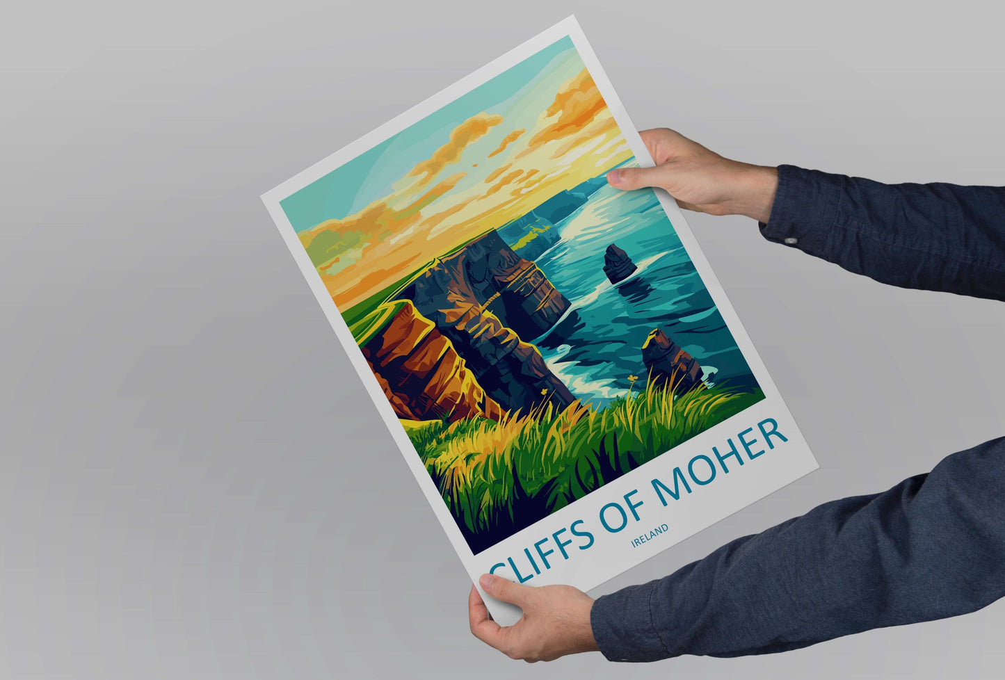 Cliffs of Moher Print Cliffs of Moher Home Décor Landscape Art Print Cliffs of Moher Wall Art for Ireland Enthusiast Gift Wall Hanging Art