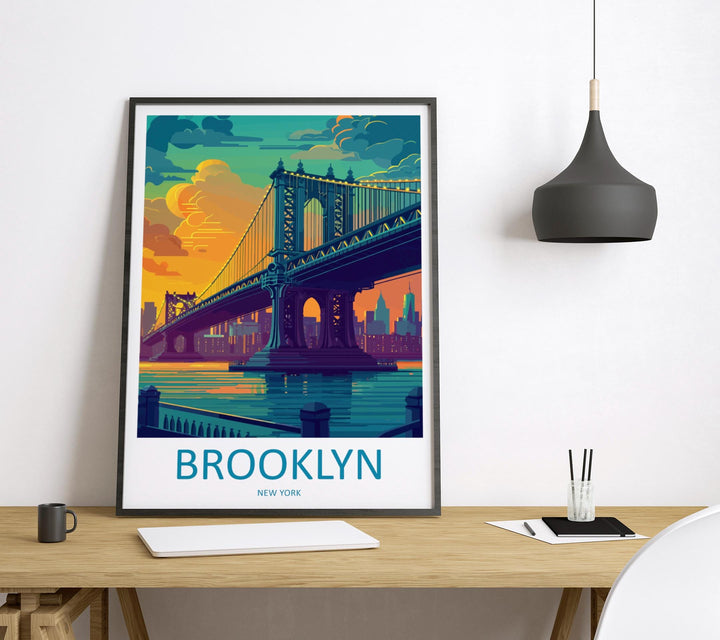 Brooklyn New York Travel Print Wall Art Brooklyn Wall Hanging Home Décor Brooklyn Gift Art Lovers New York Art Lover