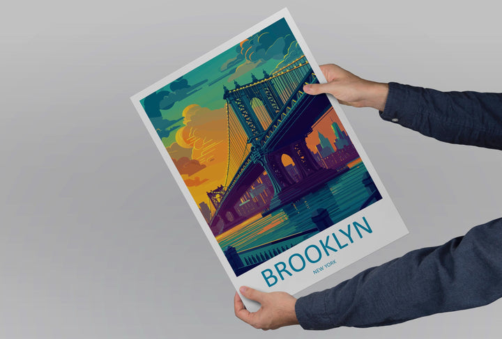 Brooklyn New York Travel Print Wall Art Brooklyn Wall Hanging Home Décor Brooklyn Gift Art Lovers New York Art Lover