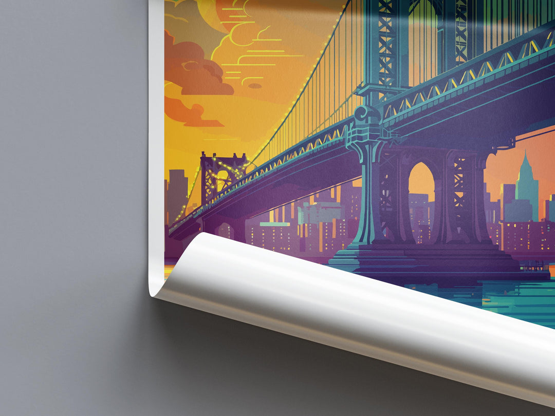 Brooklyn New York Travel Print Wall Art Brooklyn Wall Hanging Home Décor Brooklyn Gift Art Lovers New York Art Lover