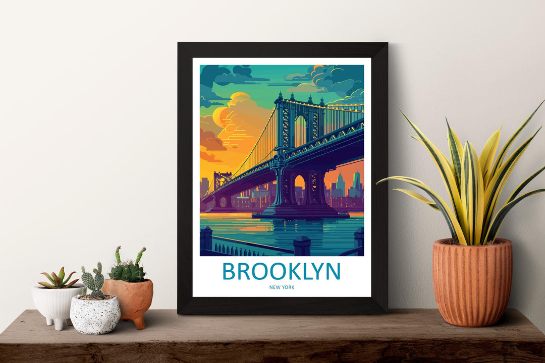 Brooklyn New York Travel Print Wall Art Brooklyn Wall Hanging Home Décor Brooklyn Gift Art Lovers New York Art Lover