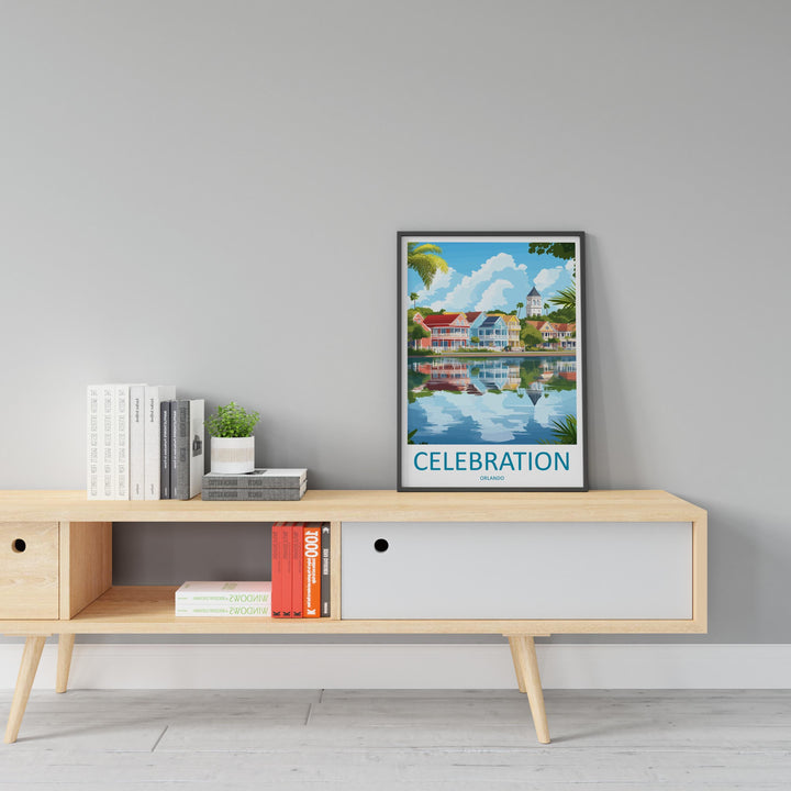 Celebration Orlando Travel Print Celebration Wall Decor Florida Celebration Art Celebration Wall Art Florida Poster Gift Celebration Poster