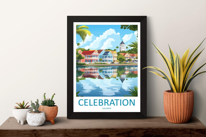 Celebration Orlando Travel Print Celebration Wall Decor Florida Celebration Art Celebration Wall Art Florida Poster Gift Celebration Poster
