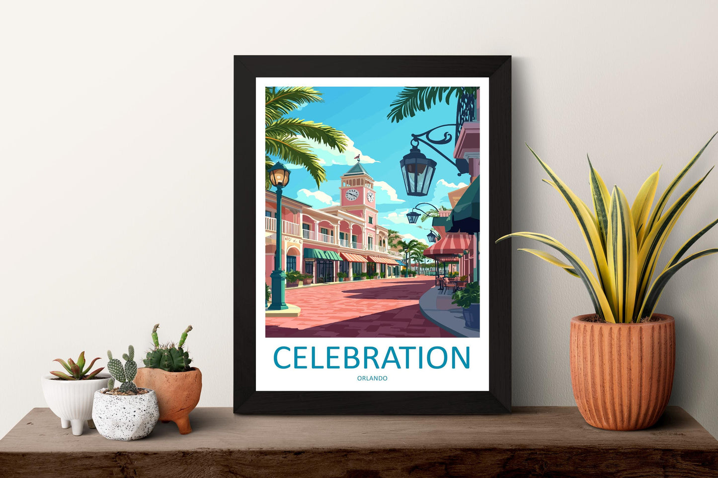 Celebration Orlando Travel Print Celebration Wall Decor Florida Celebration Art Celebration Wall Art Florida Poster Gift Celebration Poster