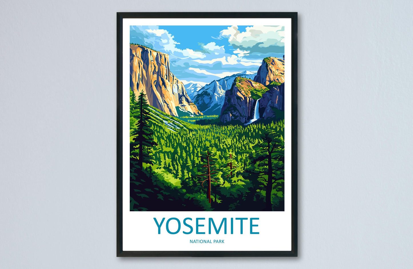 Yosemite Valley National Park Travel Print Wall Art Yosemite Valley Wall Hanging Home Décor Yosemite Valley Gift Art Lovers California Art