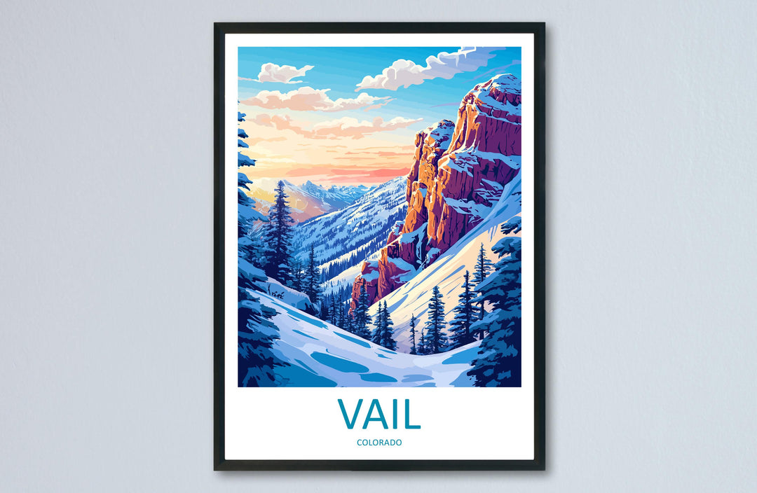Vail Ski Resort Travel Print Wall Art Vail Ski Resort Wall Hanging Home Décor Vail Gift Art Lovers Ski Art Lover Gift Vail Print Skiing