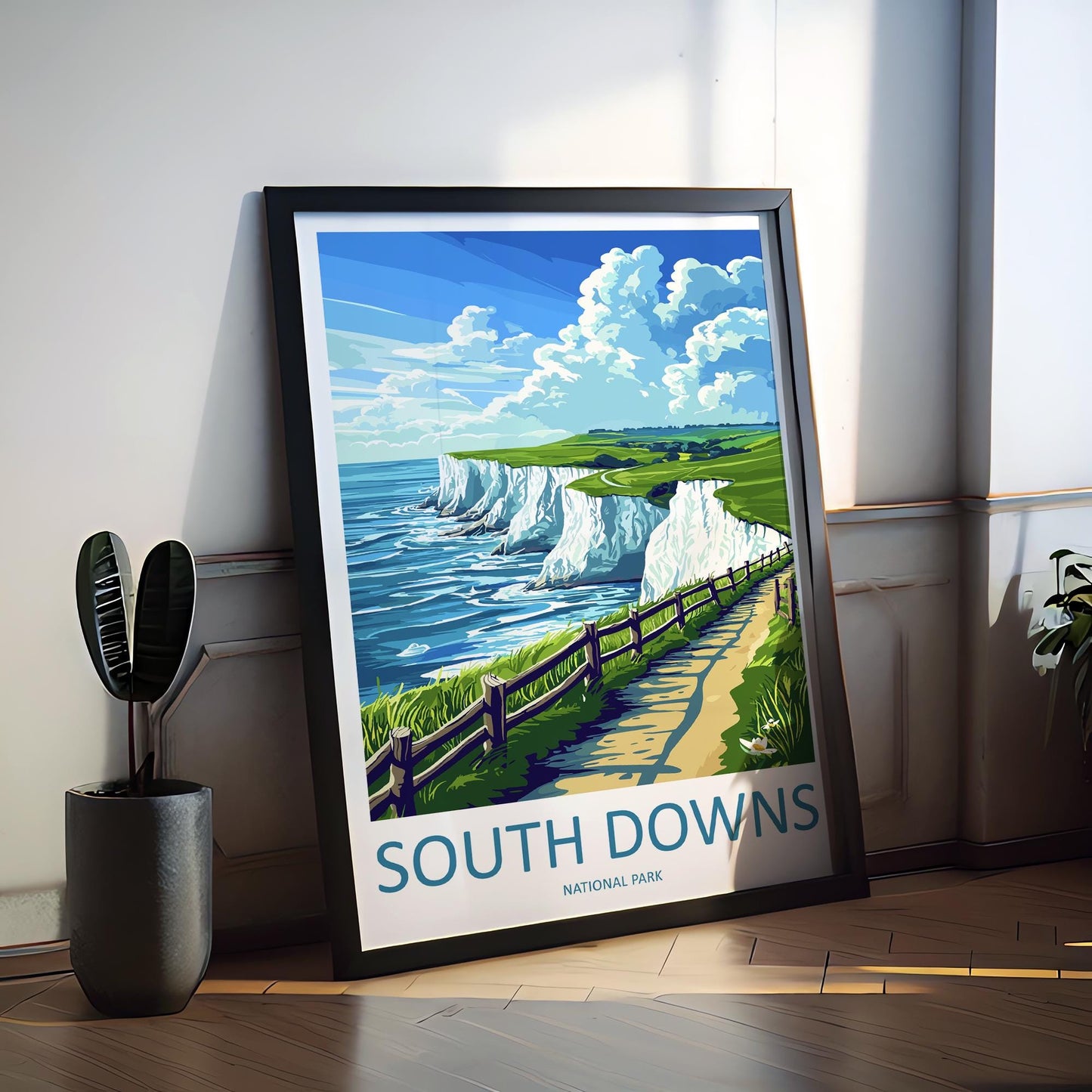 South Downs Travel Print Wall Art South Downs Wall Hanging Home Decor South Downs Gift Art Lovers Wall Art AONB Wall Print AONB Travel Print