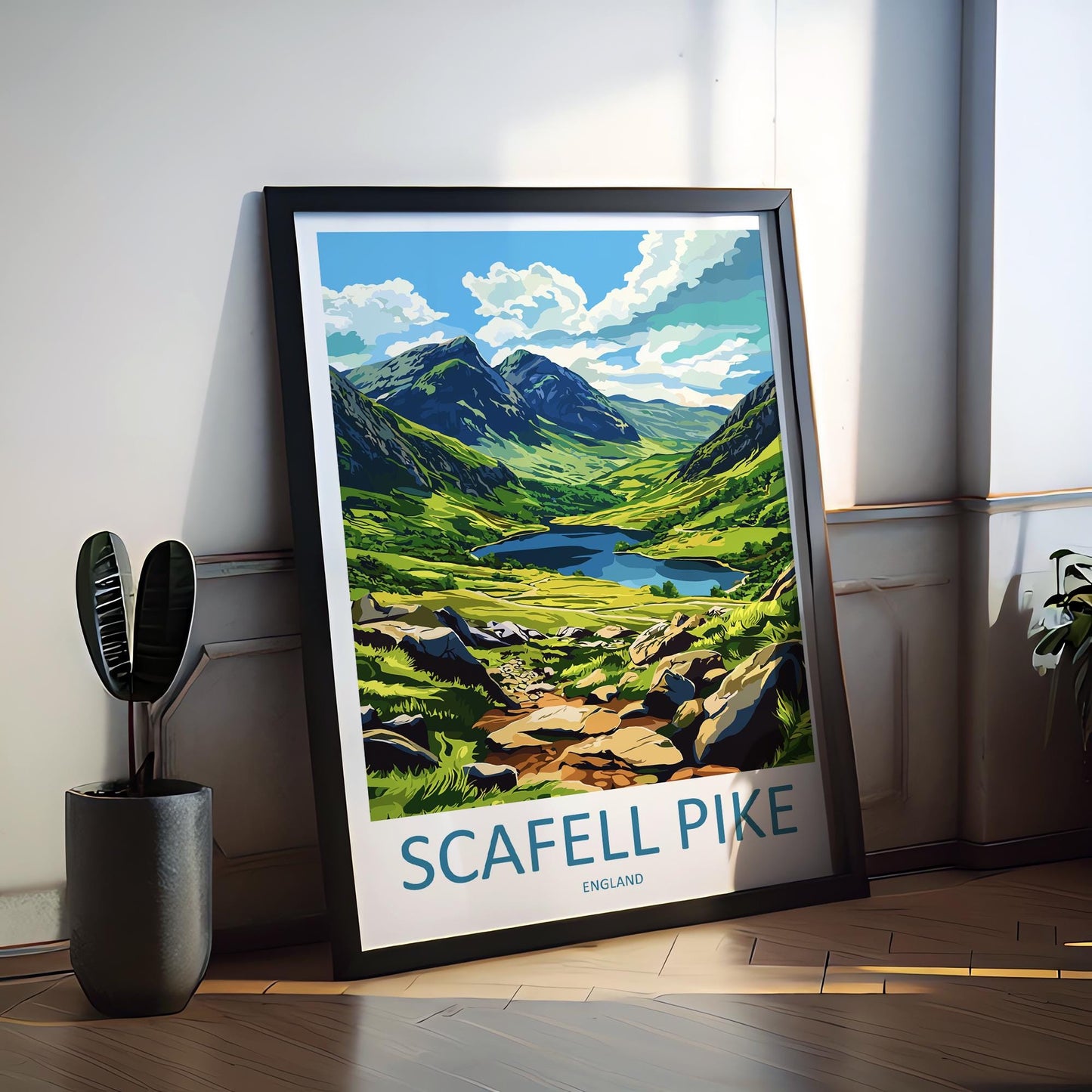 Scafell Pike Travel Print Wall Art Scafell Pike Wall Hanging Home Décor Scafell Pike Gift Art Lovers England Art Lover Gift Scafell Pike