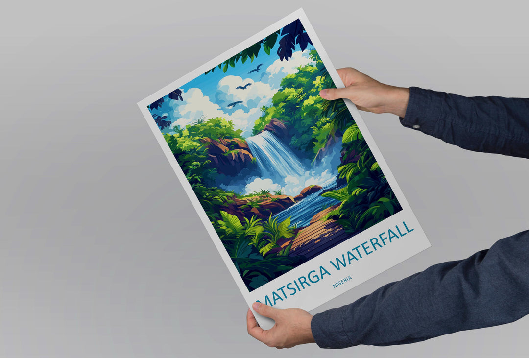 Matsirga Waterfalls Travel Print Matsirga Wall Decor Nigeria Matsirga Art Matsirga Wall Art Africa Poster Gift Matsirga Nigeria Africa Print