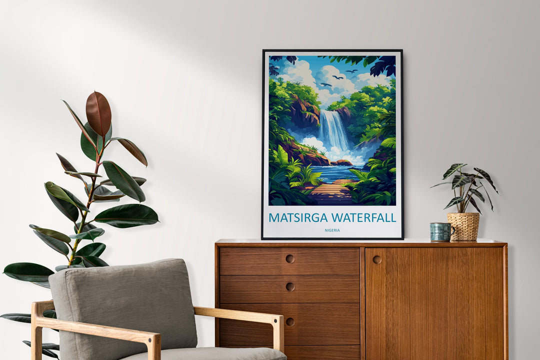 Matsirga Waterfalls Travel Print Matsirga Wall Decor Nigeria Matsirga Art Matsirga Wall Art Africa Poster Gift Matsirga Nigeria Africa Print