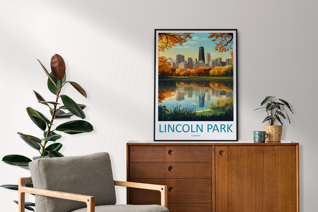 Lincoln Park Travel Print Lincoln Park Wall Decor Chicago Lincoln Park Art Lincoln Park Wall Art Illinois Poster Gift Lincoln Park Poster