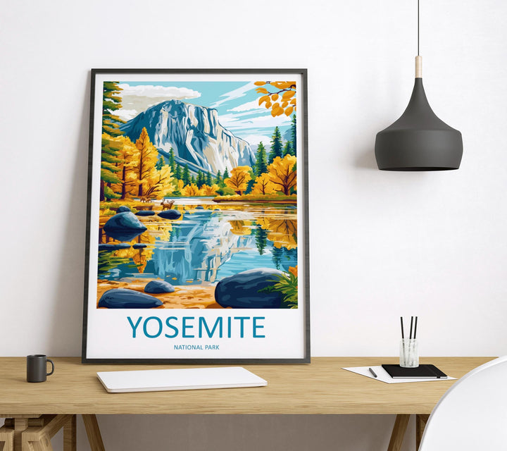 Yosemite Travel Print Yosemite Wall Art Yosemite Mountains Decor Half Dome Nature Poster Gift for National Park Lover Landscape Art