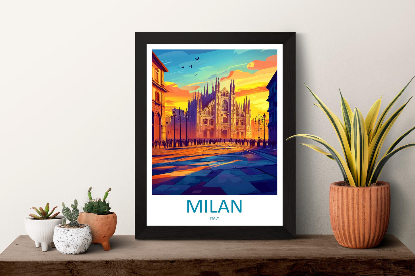 Milan Travel Print Italy Wall Art Milan City Poster Duomo Decor Gift for Fashion Lover Italian Architecture Art Print