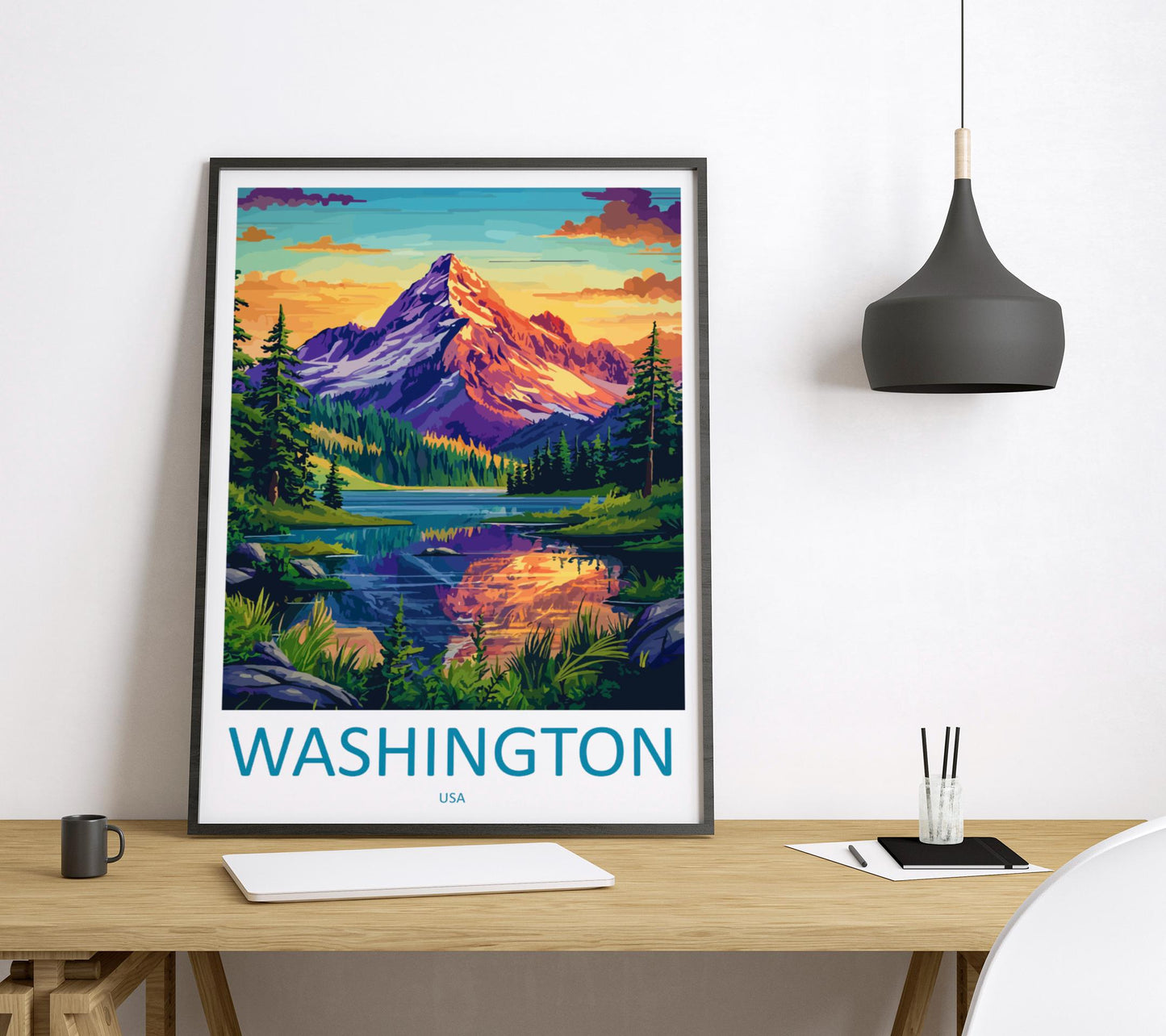 Washington Travel Print USA Wall Art Cityscape Poster Monument Decor Gift for History Lover National Mall Landscape Art Print