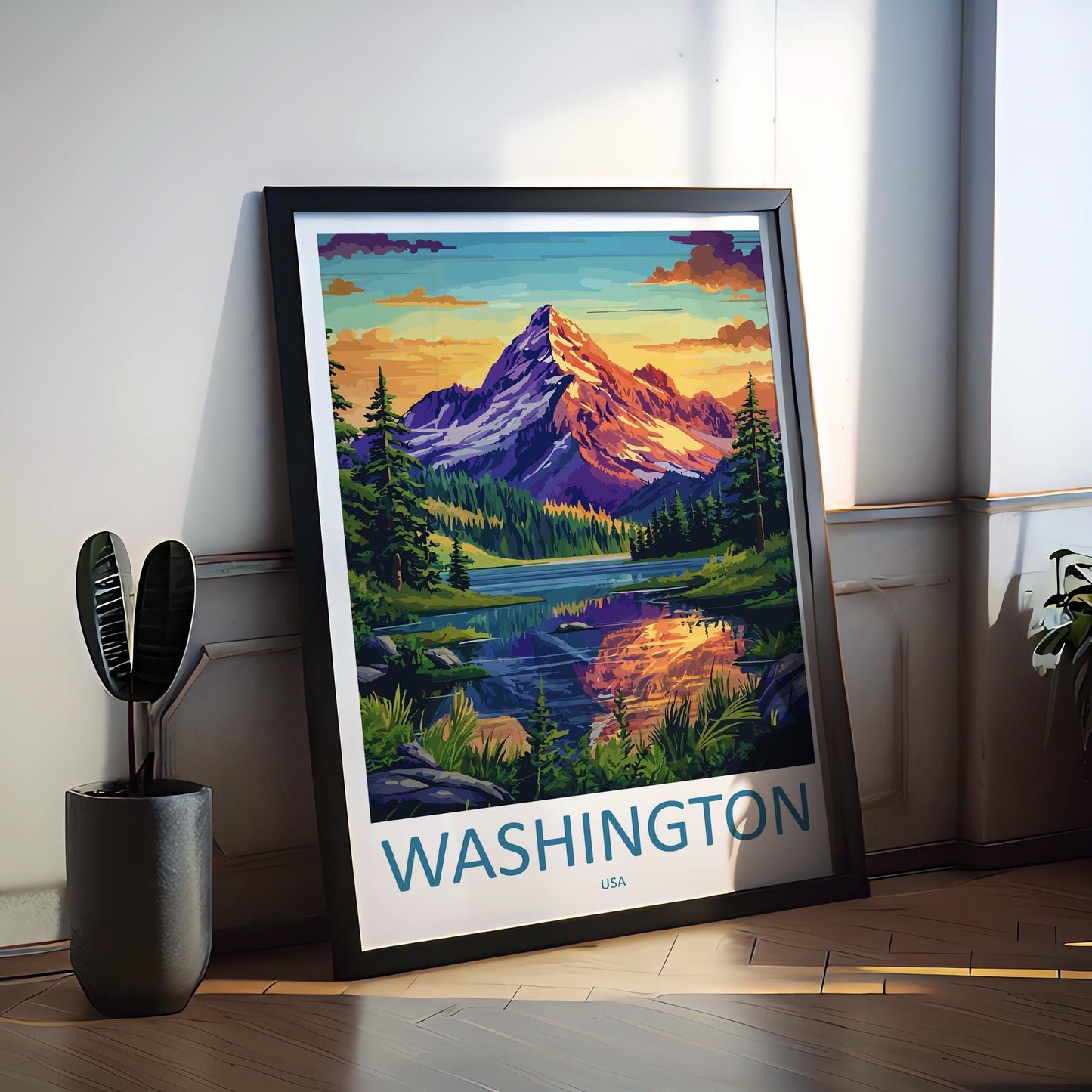 Washington Travel Print USA Wall Art Cityscape Poster Monument Decor Gift for History Lover National Mall Landscape Art Print