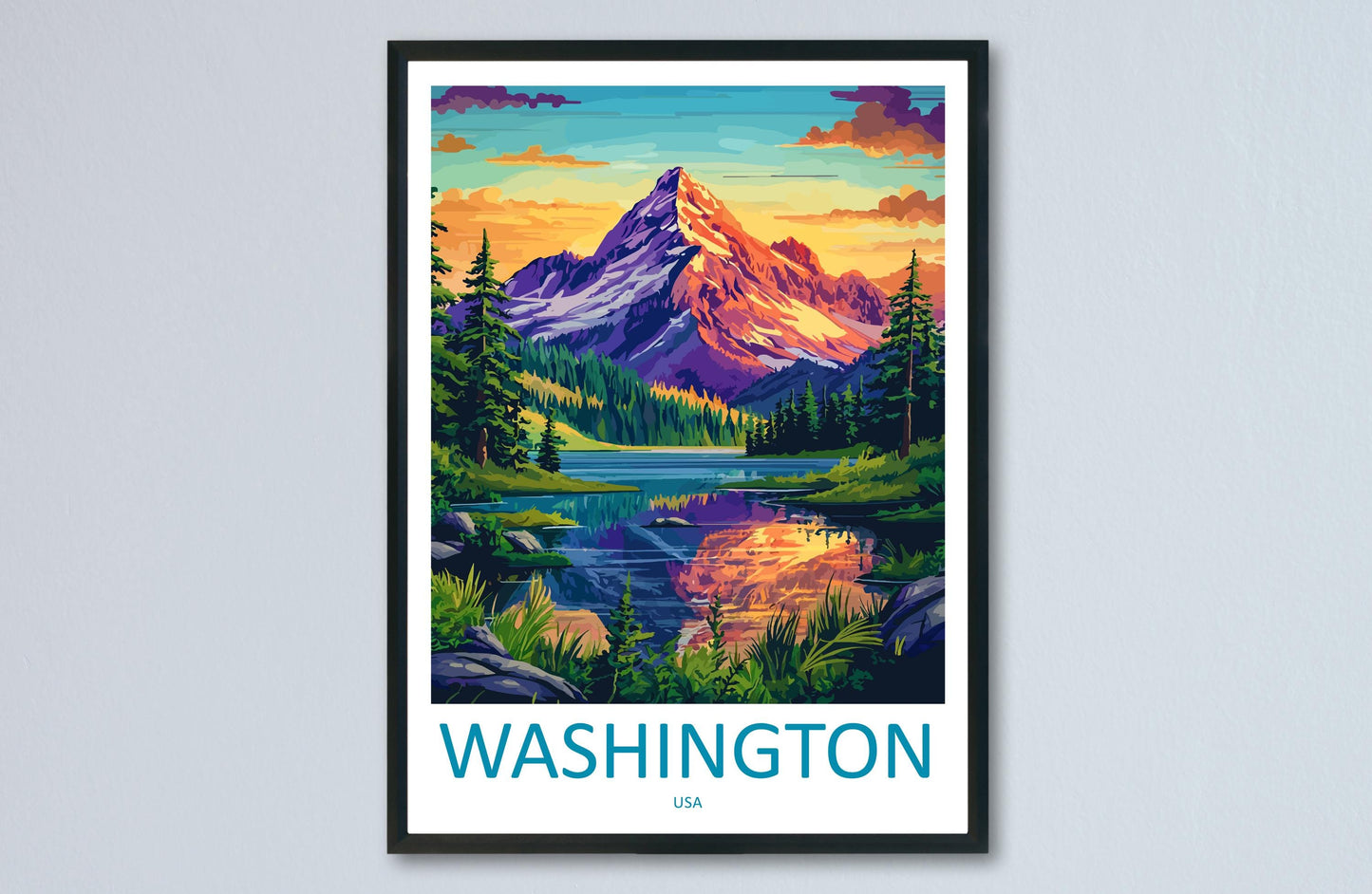 Washington Travel Print USA Wall Art Cityscape Poster Monument Decor Gift for History Lover National Mall Landscape Art Print