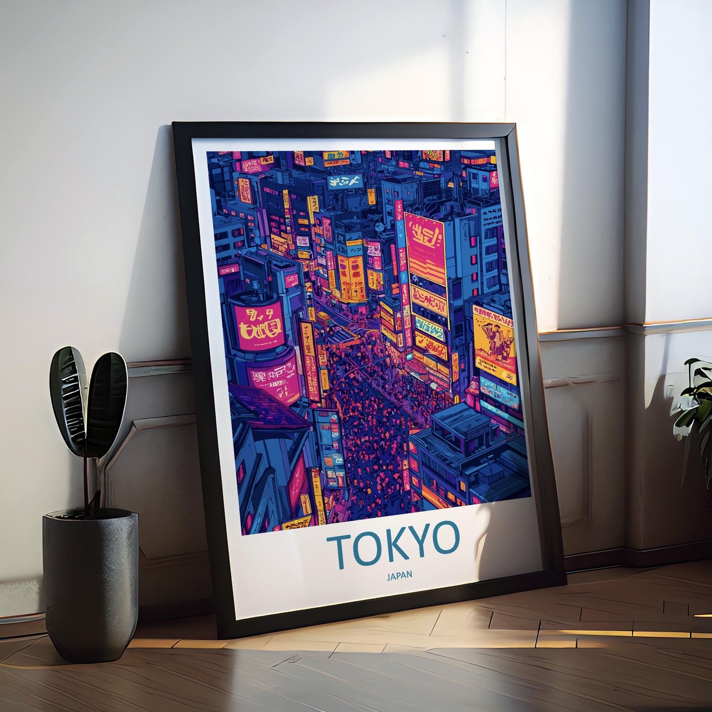 Tokyo Travel Print Japan Wall Art Cityscape Poster Neon Decor Gift for Culture Lover Urban Skyline Landscape Art Print