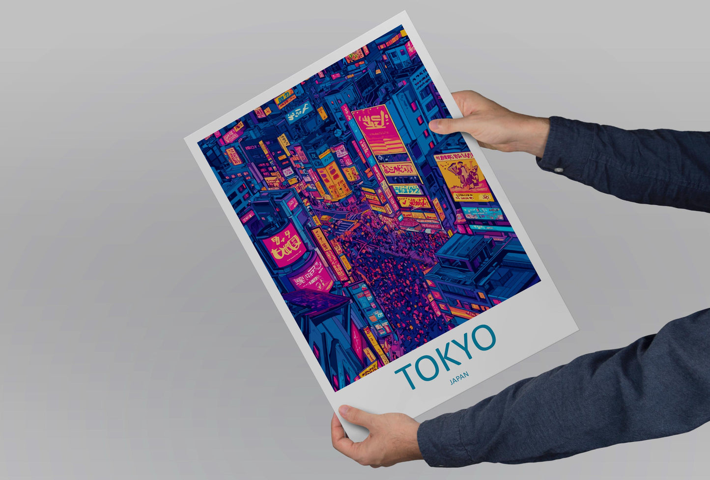 Tokyo Travel Print Japan Wall Art Cityscape Poster Neon Decor Gift for Culture Lover Urban Skyline Landscape Art Print