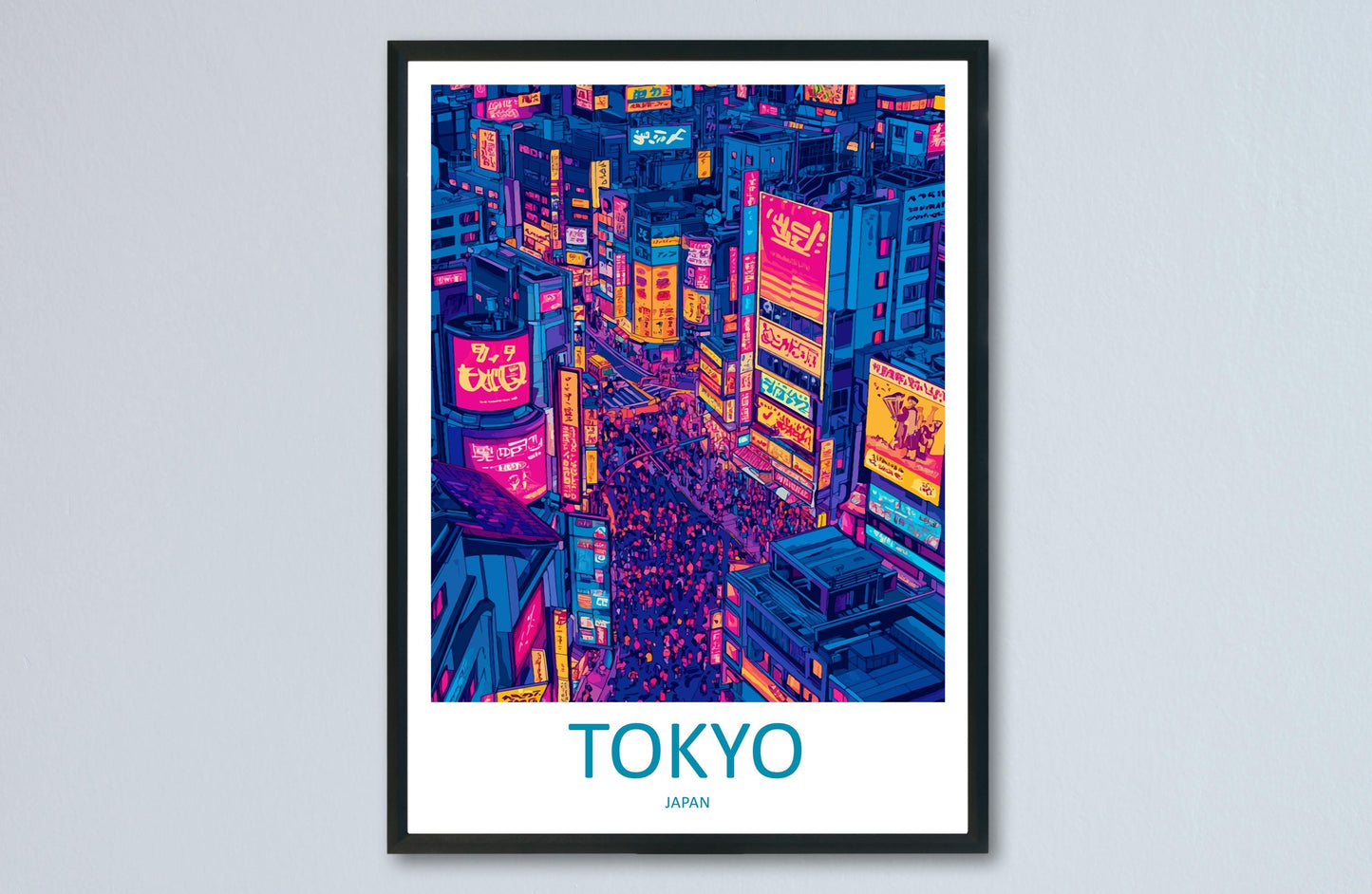 Tokyo Travel Print Japan Wall Art Cityscape Poster Neon Decor Gift for Culture Lover Urban Skyline Landscape Art Print