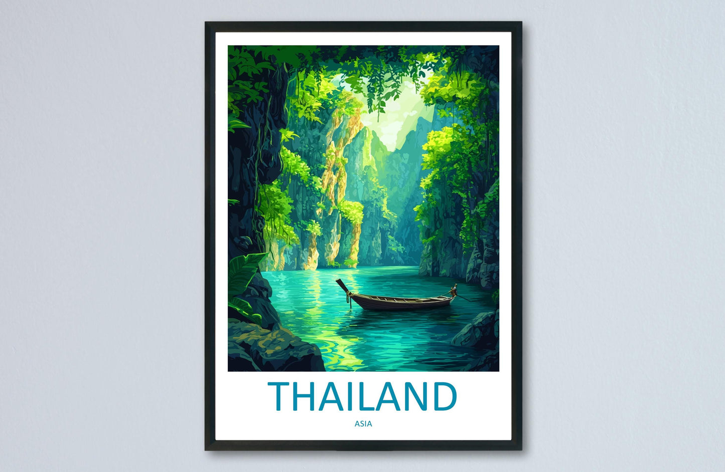 Thailand Travel Print Asia Wall Art Tropical Landscape Poster Cultural Decor Gift for Beach Lover Southeast Asia Art Print