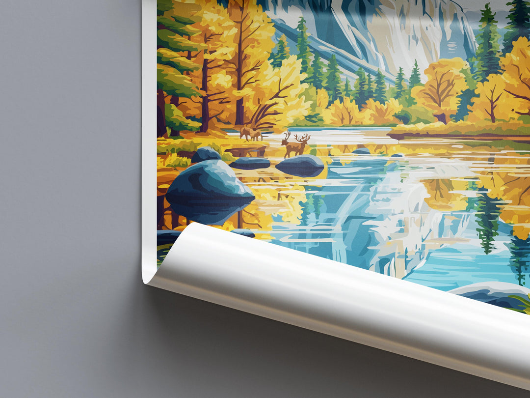 Yosemite Travel Print Yosemite Wall Art Yosemite Mountains Decor Half Dome Nature Poster Gift for National Park Lover Landscape Art