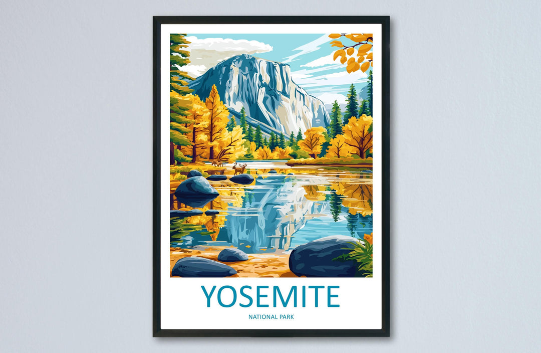 Yosemite Travel Print Yosemite Wall Art Yosemite Mountains Decor Half Dome Nature Poster Gift for National Park Lover Landscape Art