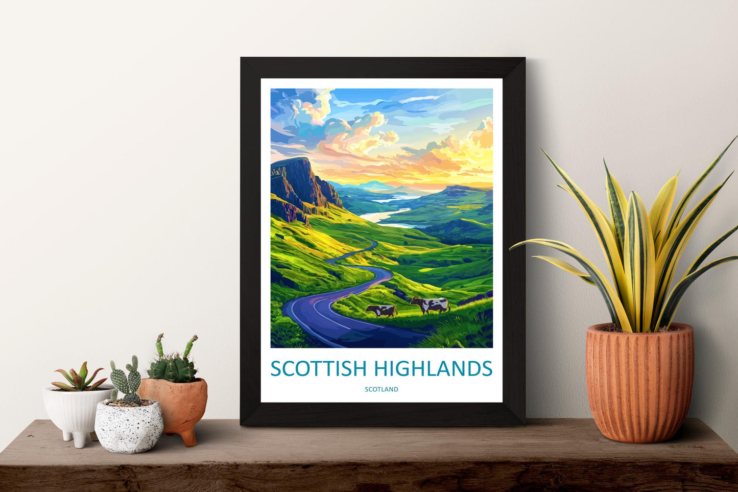 Scottish Highlands Print Scotland Wall Art Mountain Landscape Poster Nature Decor Gift for Hiker Lover Highlands Travel Art Print