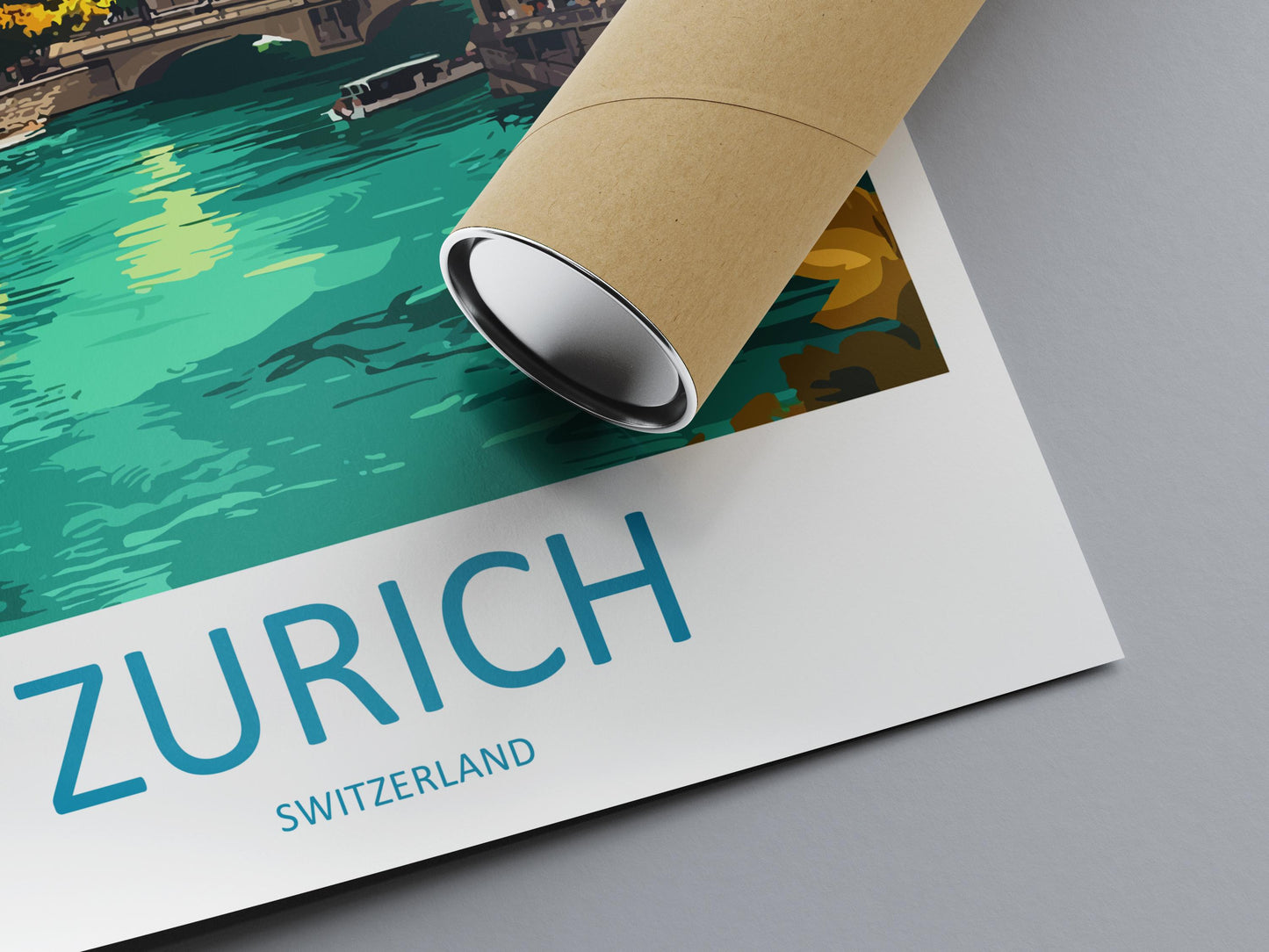 Zurich Travel Print Switzerland Wall Art Cityscape Poster Lake Zurich Decor Gift for Europe Lover Swiss Architecture Art