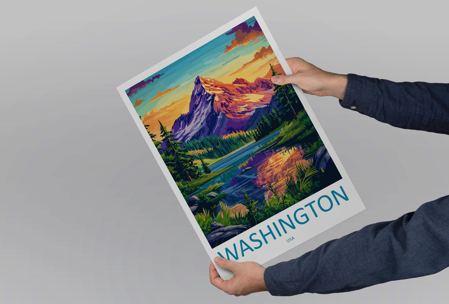 Washington Travel Print USA Wall Art Cityscape Poster Monument Decor Gift for History Lover National Mall Landscape Art Print