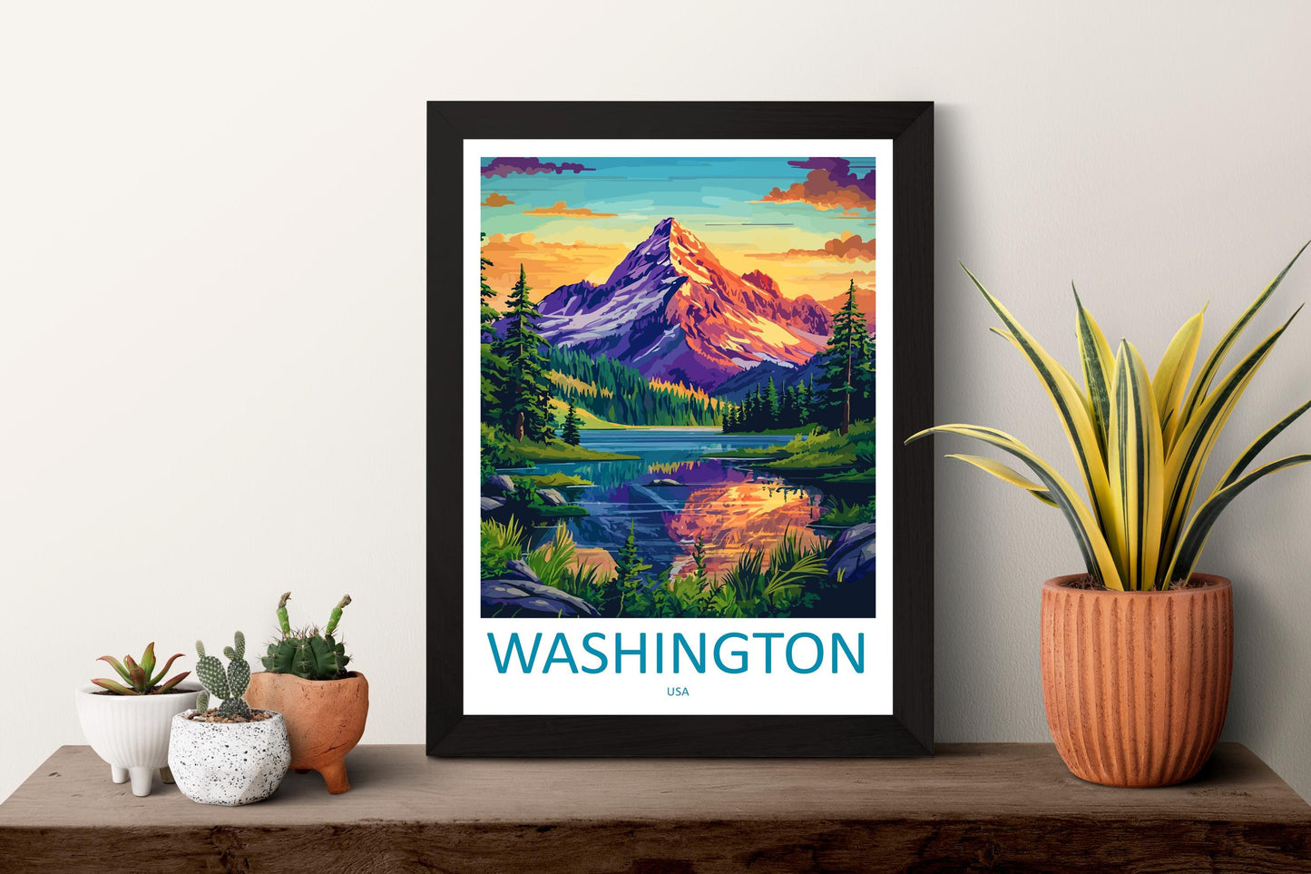 Washington Travel Print USA Wall Art Cityscape Poster Monument Decor Gift for History Lover National Mall Landscape Art Print