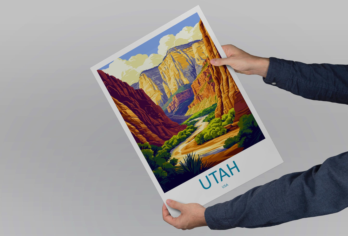 Utah Travel Print USA Wall Art Desert Landscape Poster National Park Decor Gift for Adventure Lover Red Rock Scenery Art