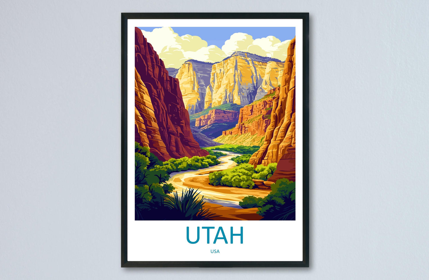 Utah Travel Print USA Wall Art Desert Landscape Poster National Park Decor Gift for Adventure Lover Red Rock Scenery Art