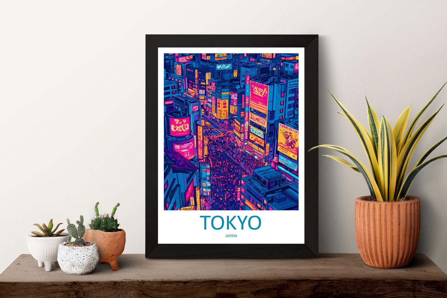 Tokyo Travel Print Japan Wall Art Cityscape Poster Neon Decor Gift for Culture Lover Urban Skyline Landscape Art Print