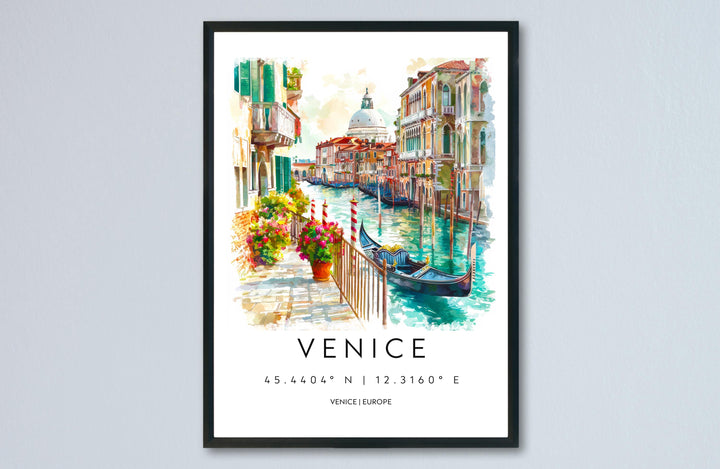 Venice Watercolor Poster Venice Travel Print Venice Wall Art Venice Cityscape Painting Venice Souvenir Italy Home Decor