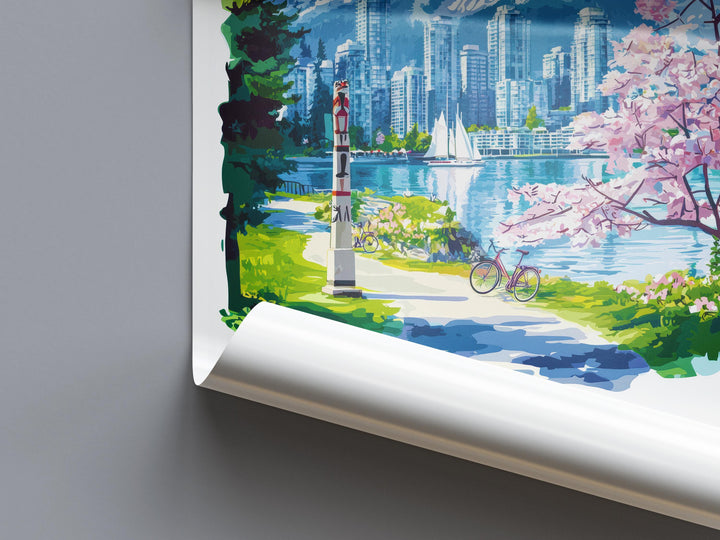 Vancouver Watercolor Poster Vancouver Travel Print Vancouver Wall Art Vancouver Cityscape Painting Vancouver Souvenir Canada Decor