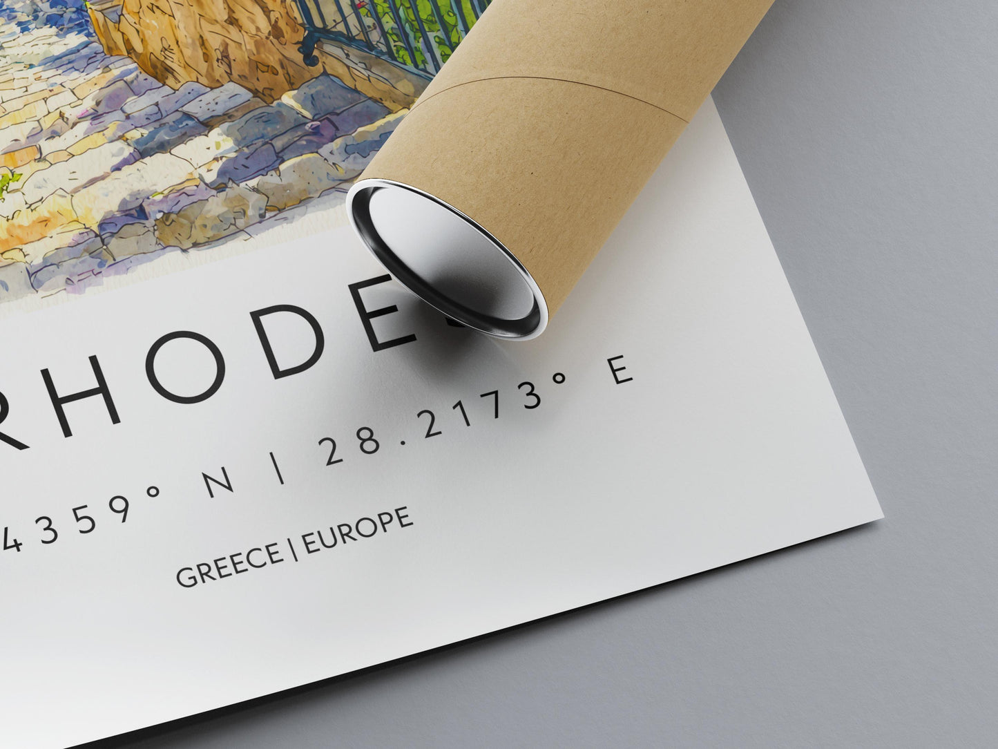 Rhodes Watercolor Poster Rhodes Travel Print Rhodes Wall Art Rhodes Cityscape Painting Rhodes Souvenir Greece Island Decor