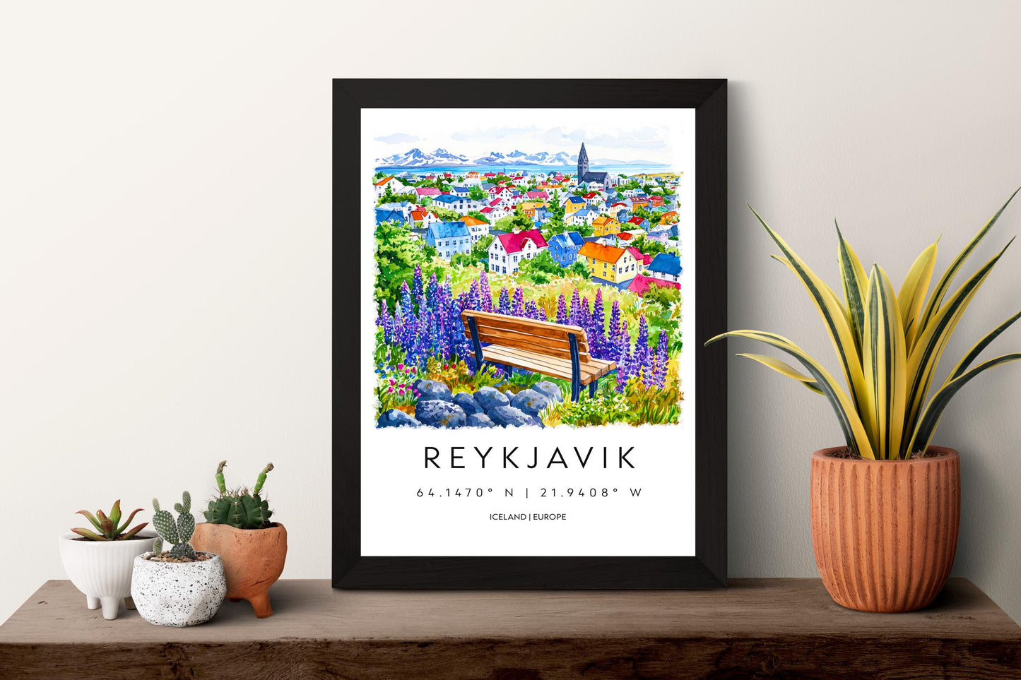 Reykjavík Watercolor Poster Reykjavík Travel Print Reykjavík Wall Art Reykjavík Cityscape Painting Reykjavík Souvenir Iceland Decor
