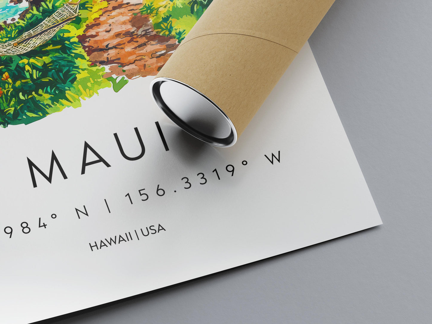 Maui Watercolor Poster Maui Travel Print Maui Wall Art Maui Landscape Painting Maui Souvenir Hawaii Island Decor